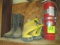 LOT-RUBBER BOOTS/FIRE EXTINGUISHERS