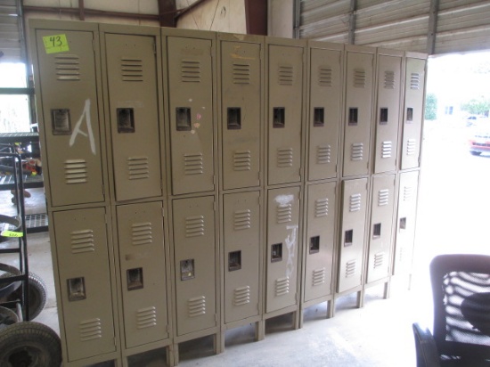 LOCKER-WALL SECTION-18 TOTAL- OVERALL SIZE 110X12 X 78 IN T