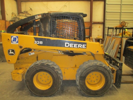 JOHN DEERE 328 DIESEL SKID STEER LOADER-ONE OWNER MACHINE 2065 HOURS