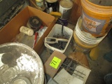 LOT-BUCKETS/SEALERS & STAINS/FABRIC PINS/PAPER CUTTER