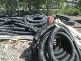 LOT-MISC COILED DRAINAGE PIPE/PVC PIPE/CRACKED POND TUB/MISC