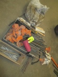 LOT-REBAR/PINS/STAKES/LAG BOLTS/MARKER FLAGS MISC.