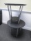 PAIR-BLACK/CHROME COFFEE TABLES