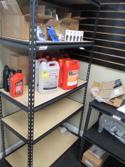 METAL & PLASTIC SHELVING UNIT IN PARTS DEPT.