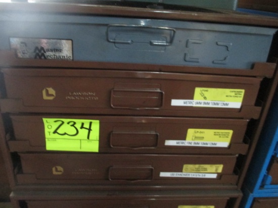 LOT-(4) HARDWARE ASSORTMENT BOXES/LAWSON ETC.