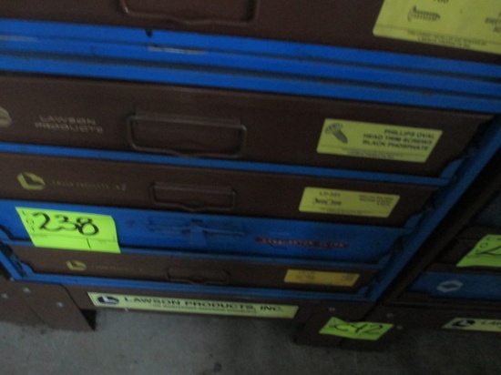 LOT-(4) HARDWARE ASSORTMENT BOXES/LAWSON ETC.