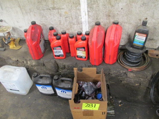 LOT-(4) GAL.  SEALED SYNTHETIC TRANS FLUID & ASSORTED CONTAINERS OF OPEN LUBES
