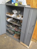 METAL STORAGE CABINET AND CONTENTS