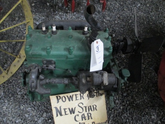 4 CYL. FLATHEAD MOTOR. POSSIBLY CONTINENTAL-MISSING CARB AND OTHER PARTS.