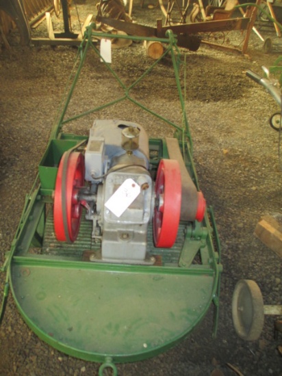 IDEAL GREENS MOWER W/ROLLER. LANSING MICHIGAN . FEATURES HIT & MISS STYLE MOTOR. INTACT.