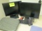 LOT-OFFICE-(2)  MONITORS/SPEAKERS/KEYBOARD/MOUSE/APC500 POWER SOURCE/FOOT REST