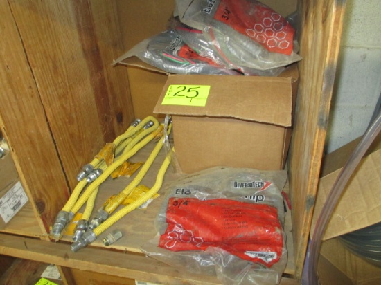 SHELF LOT-ASST. HANGERS/STRAPS/GAS LINES/& ELECTRICAL WHIPS