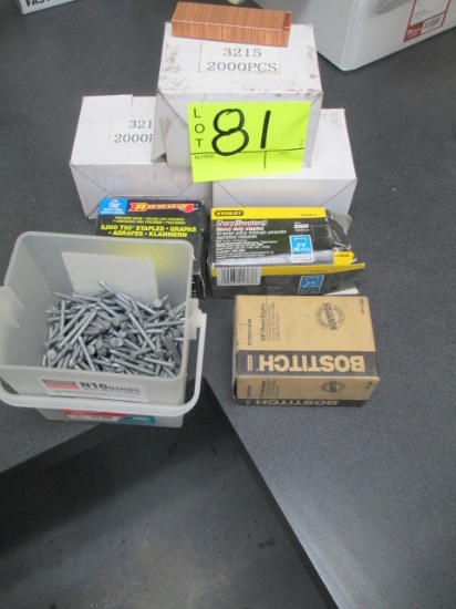 LOT-ASST. STAPLES/NAILS-7 BOXES