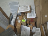 LOT-ASS. RETURN/INTAKE  GRATES/PANELS/SCREENS-WHITE FINISH-APPROX 100 PCS