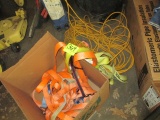 BOX LOT-RATCHET/BINDER STRAPS AND ELECTRIC CORD