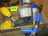 BOX LOT-ASST. WORK LAMPS/ COIL CLEAN SPRAYERS