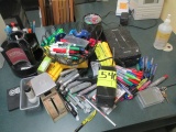 LOT-OFFICE SUPPLIES/MAGIC MARKERS/HIGHLITERS/WURGE PROTECTOR/VELCRO/LABELS ETC
