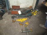 TRANSMISSION JACK WITH MANY ADAPTORS FOR AUTOS FROM 40'S THRU 60'S