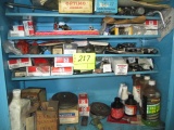 CONTENTS OF CABINET-CHEMICALS/SEALS/FITTINGS/ASST. HARDWARE