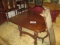 MAHOGANY TABLE WITH CLAW FEET 44 X 44  CLOSED SIZE- INCLUDES 16' LEAF IN ADDITION