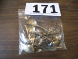 LOT-(13) SMALL STERLING PLATE SPOONS