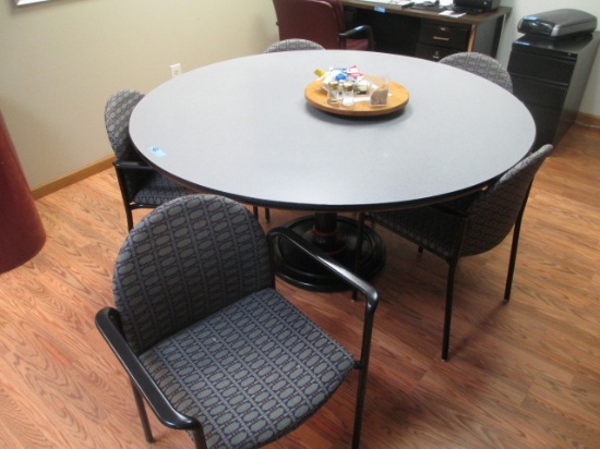 GRAY LAMINATE TABLE WITH 5 CHAIRS