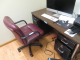 LOT-54 X 24 LAMINATE DESK WITH BURGANDY CHAIR & FILE