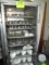 LOT-RACK ON WHEELS WITH 12 TRAYS CONTAINING APPROX 200 SIDE DISH SERVERS/30 JARS W/LIDS /SILVERWARE