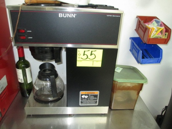 BUNN VIR 2 POT COFFEE MAKER W/ASST SUPPLIES-CUPS ETC