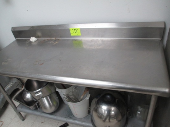 STAINLESS STEEL TABLE 24 X 60 X 36T WITH BACKSPLASH