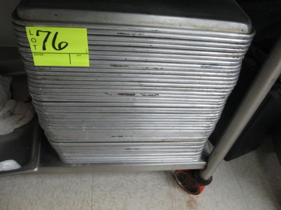 LOT-CONTENTS UNDER TABLE-APPROX 46 SHEET PANS/TRAYS