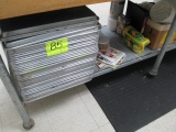 LOT-APPROX 40 18 X 26  SHEET PANS /SCALE AND SUPPLIES UNDER TABLE