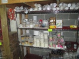 METRO STYLE SHELVING-AND CONTENTS-72 X 24 X 72 PLASTIC WARE/CUPS/LIDS/TEA & SUPPLIES