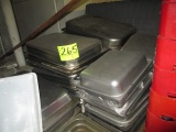 MISC. LOT-APPROX 100 TRAYS/(6) 10 GAL STAINLES TUBS/(200) NAPKIN HOLDERS/LG POT/INSULATED COVER