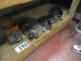 SHELF LOT-LATHE ACCESSORIES-PULLEYS/BACKING PLATES/COVER AND MISC