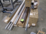 FLOOR LOT-ASST ALUMINUM PIPE AND TUBING-ALSO BOXES OF VOGEL SYSTEM MOUNTS.BRACKETS & HARDWARE