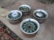 LOT-(4)  70'S STYLE FORD MUSTANG GT SLOTTED WHEELS WITH 4 TRIM RINGS AND 2 HUBCAPS
