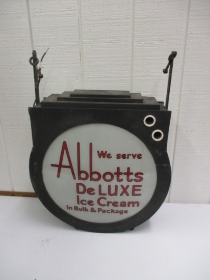 ABBOTTTS DELUXE ICE CREAM DOUBLE SIDED  BACKLIT SIGN