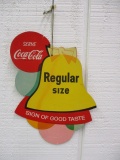 CARDBOARD DOUBLE SIDED HANGER TAGS-MISSION ORANGE DRINK & COCA COLA-GREAT COLORS AND CONDITION