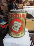 STERLING SMOKING TOBACCO COUNTRY STORE SALES TIN-FROM SPAULDING-MERRICK CO. TOBACCO CO. 8.5 X 11 IN.