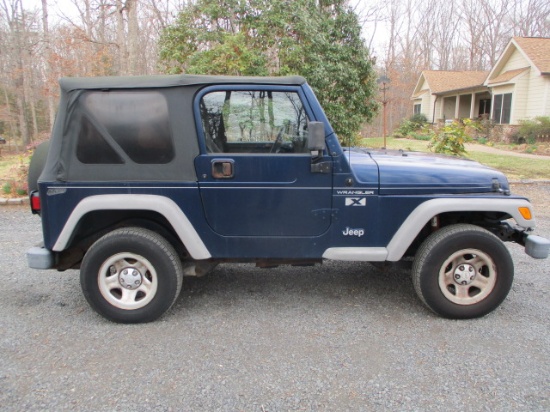 2002 Jeep Wrangler X 4 WD-Bankruptcy Court Sale