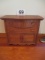 OAK BOW FRONT CHEST OF DRAWERS 18 IN DEEP 34 IN WIDE 28 IN TALL-VERY NICE FIT AND FINISH