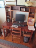 DESK W/OH HUTCH STORAGE AND CHAIR 22 IN DEEP X 47 IN WIDE X 36 IN TALL