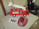 LOT-BUCKET TRUCK AND FIREMANS HAT