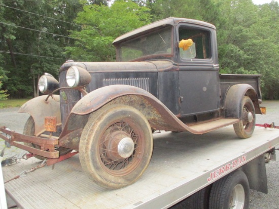 1932 FORD MODEL B PICKUP-PARKED IN 1955