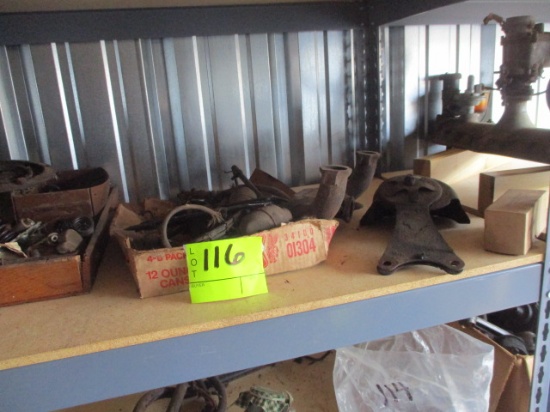 SHELF LOT-USED PISTONS/RODS/VALVES/SPRINGS/LIGHT BALE/FIREWALL MTD. SNUBBER