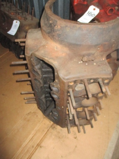V-8 FLATHEAD MOTOR WITH PAN. NO PISTONS OR CRANK-NO SHIP