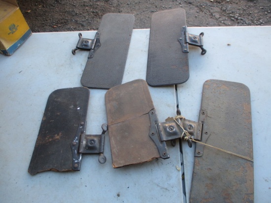 LOT-(5) '32 VISORS W/BRACKETS-2 BROKEN/90 MPH SPEED/AMP GAUGE/AIR FILTER HOUSING/BELT
