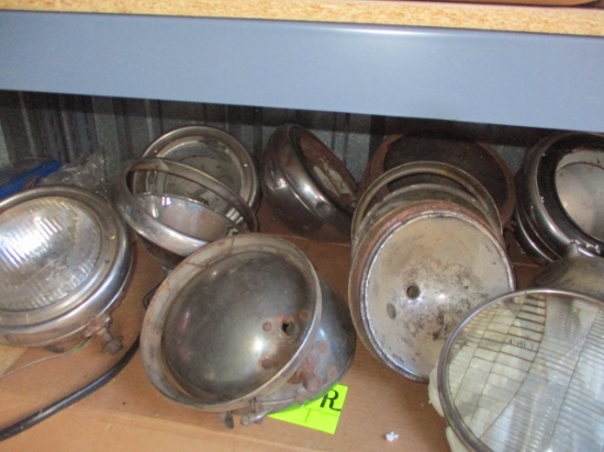 SHELF LOT-ASST. LAMP BUCKETS/REFLECTORS/LENSE RINGS