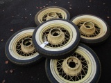 LOT-(5) YELLOW 18 IN WHEELS/TIRES-NO SHIPPING